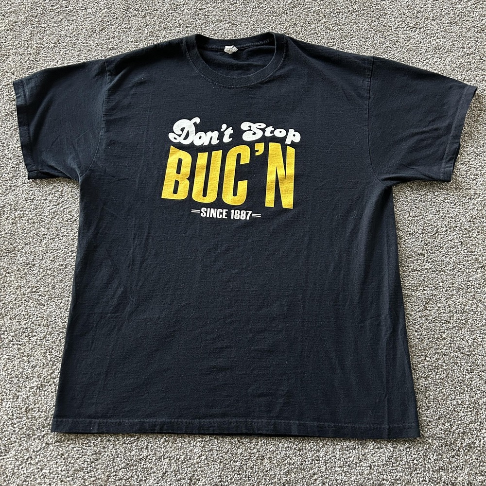 Dont Stop Buc'n Shirt Mens XL Black Pittsburgh Baseball Tee T-Shirt Jerzees